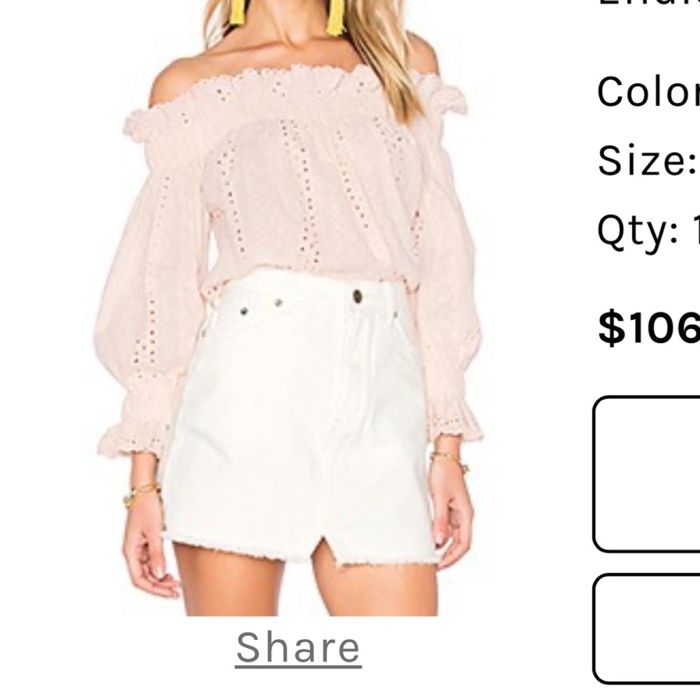 Pink off shoulder top